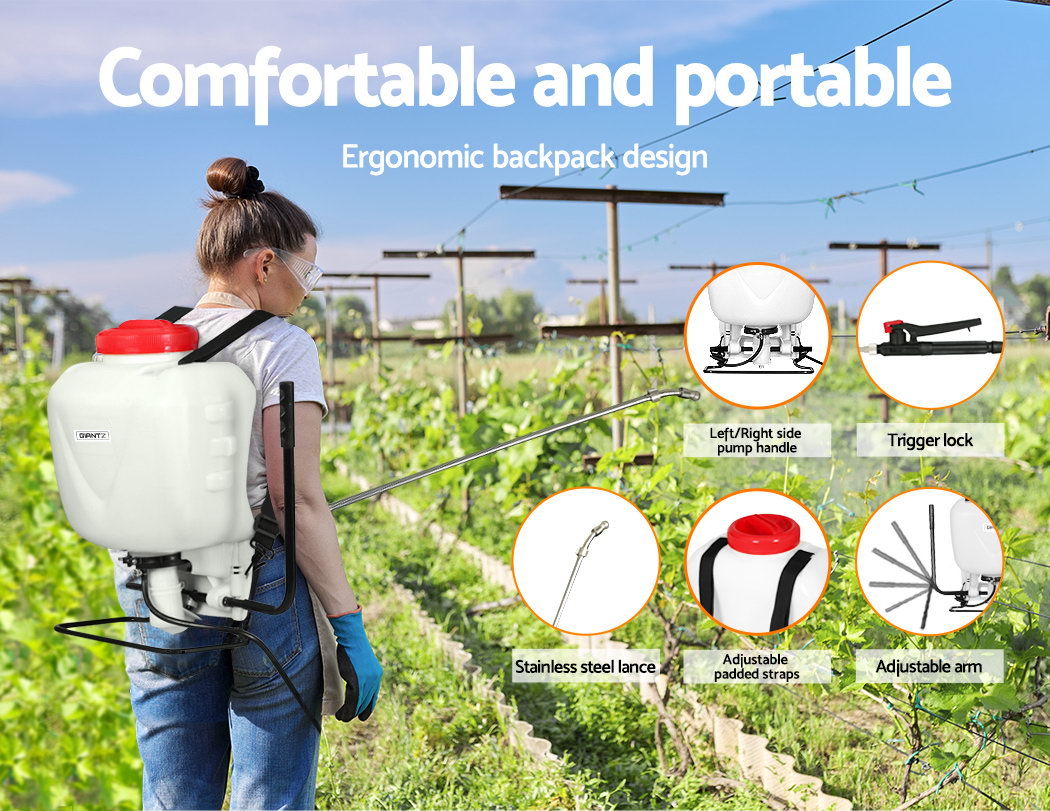 Giantz Weed Sprayer 15L Knapsack Backpack Pesticide Spray Fertiliser Farm Garden Giantz