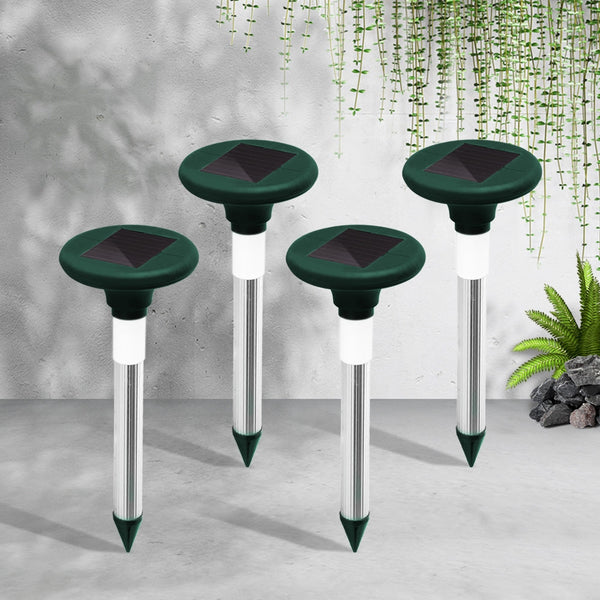 Gardeon 4X Solar LED Snake Repeller Pulse Plus Ultrasonic Pest Rodent Repellent Gardeon