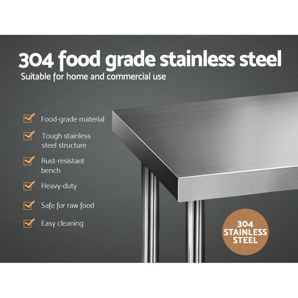 Cefito 1219 x 610mm Commercial Stainless Steel Kitchen Bench freeshipping - Awezingly