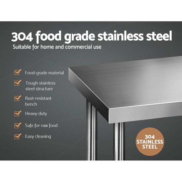 Cefito 1829 x 610mm Commercial Stainless Steel Kitchen Bench freeshipping - Awezingly
