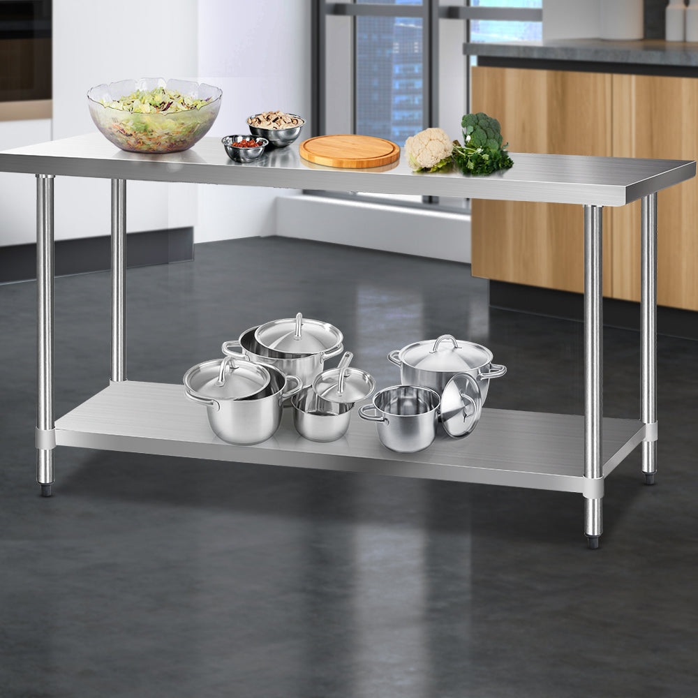 Cefito 1829 x 610mm Commercial Stainless Steel Kitchen Bench freeshipping - Awezingly
