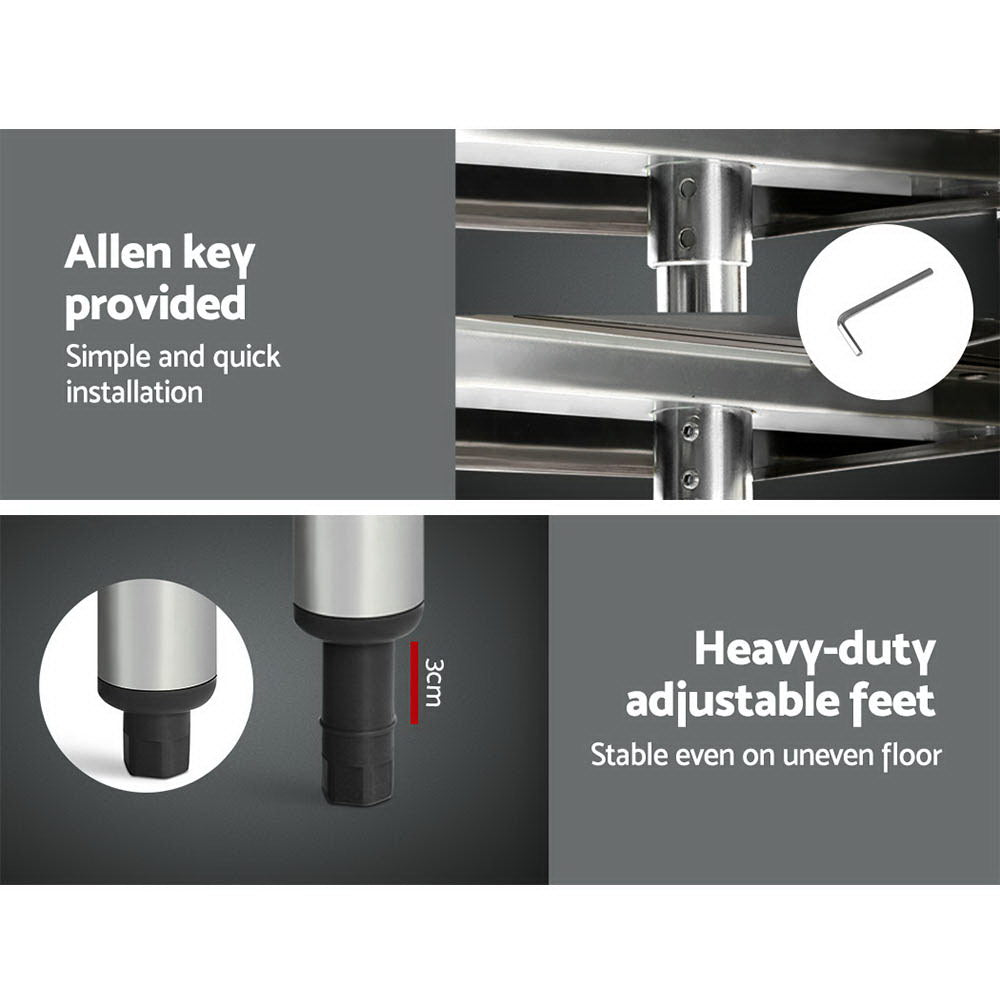 Cefito 610 x 610m Commercial Stainless Steel Kitchen Bench Cefito