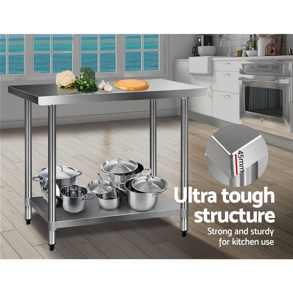 Cefito 610 x 1219mm Commercial Stainless Steel Kitchen Bench freeshipping - Awezingly