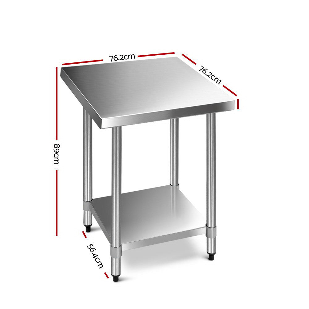 Cefito 762 x 762mm Commercial Stainless Steel Kitchen Bench freeshipping - Awezingly