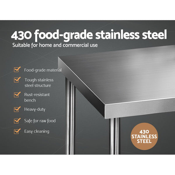 Cefito 762 x 762mm Commercial Stainless Steel Kitchen Bench freeshipping - Awezingly