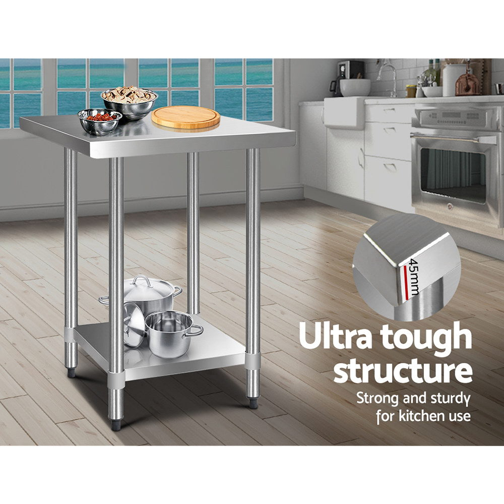 Cefito 762 x 762mm Commercial Stainless Steel Kitchen Bench freeshipping - Awezingly