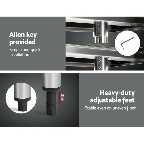 Cefito 762 x 762mm Commercial Stainless Steel Kitchen Bench freeshipping - Awezingly