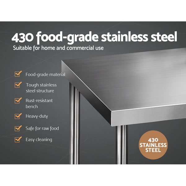 Cefito 1829 x 762mm Commercial Stainless Steel Kitchen Bench freeshipping - Awezingly