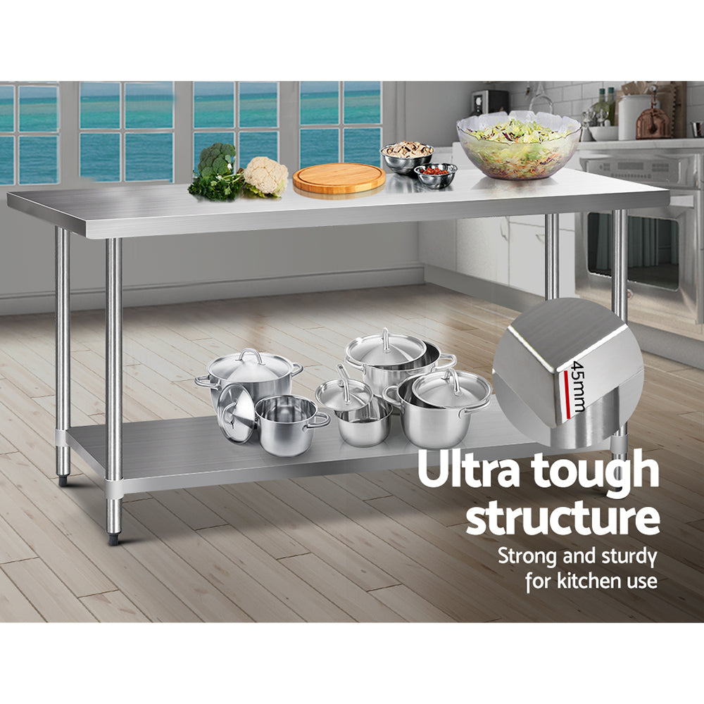 Cefito 1829 x 762mm Commercial Stainless Steel Kitchen Bench freeshipping - Awezingly