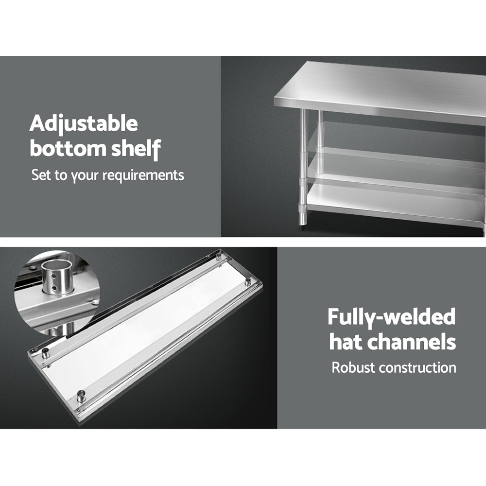 Cefito 1829 x 762mm Commercial Stainless Steel Kitchen Bench freeshipping - Awezingly