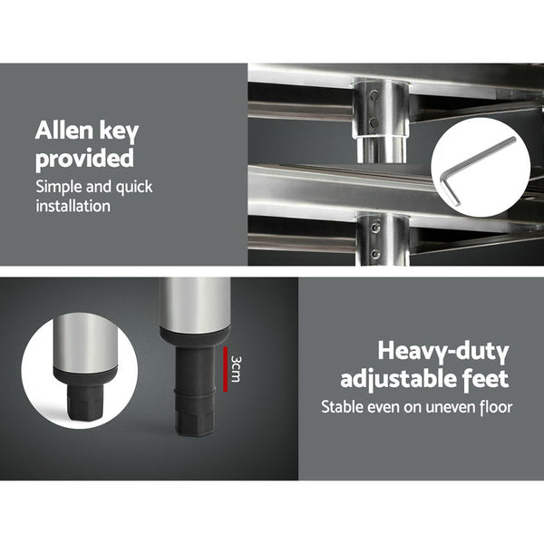 Cefito 1829 x 762mm Commercial Stainless Steel Kitchen Bench with 4pcs Castor Wheels freeshipping - Awezingly