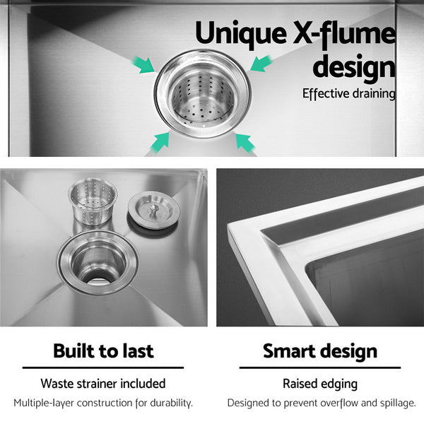 Cefito 100x60cm Commercial Stainless Steel Sink Kitchen Bench freeshipping - Awezingly