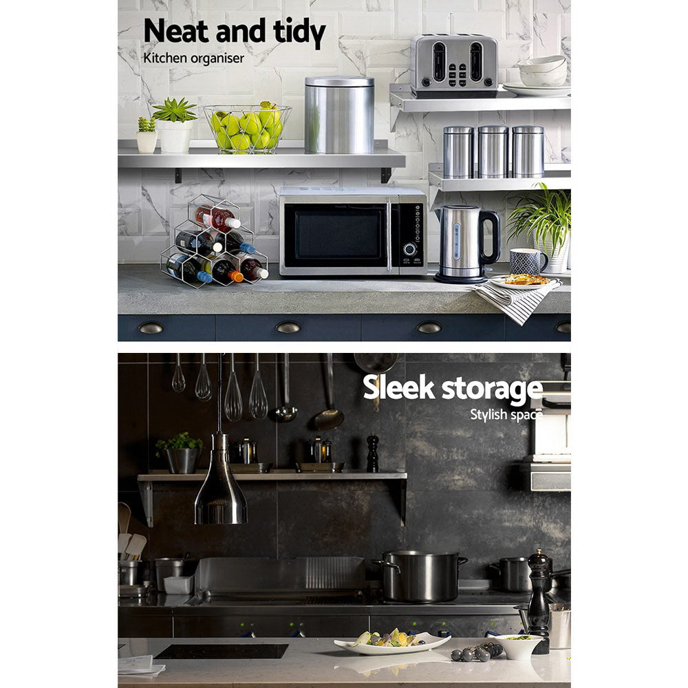 Stainless Steel Wall Shelf Kitchen Shelves Rack Mounted Display Shelving 900mm freeshipping - Awezingly