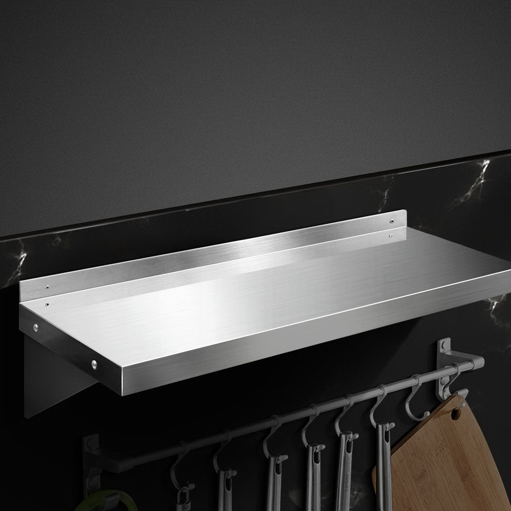Stainless Steel Wall Shelf Kitchen Shelves Rack Mounted Display Shelving 900mm freeshipping - Awezingly