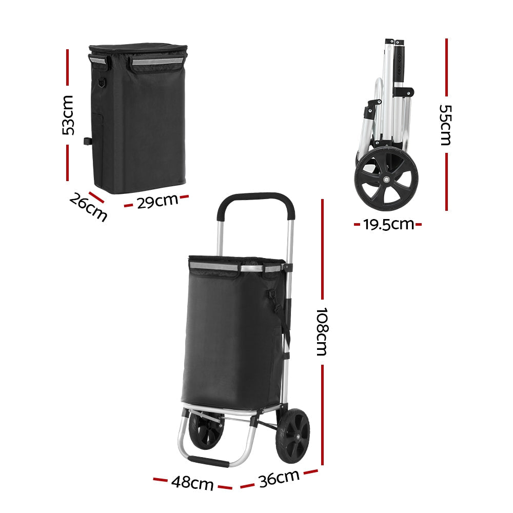 Emajin Foldable Shopping Cart Trolley Grocery Storage Portable Aluminum 45KG Does not apply