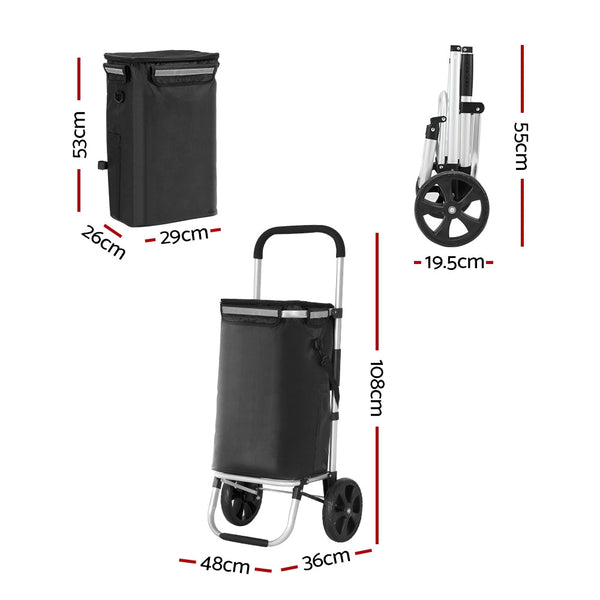 Emajin Foldable Shopping Cart Trolley Grocery Storage Portable Aluminum 45KG Does not apply