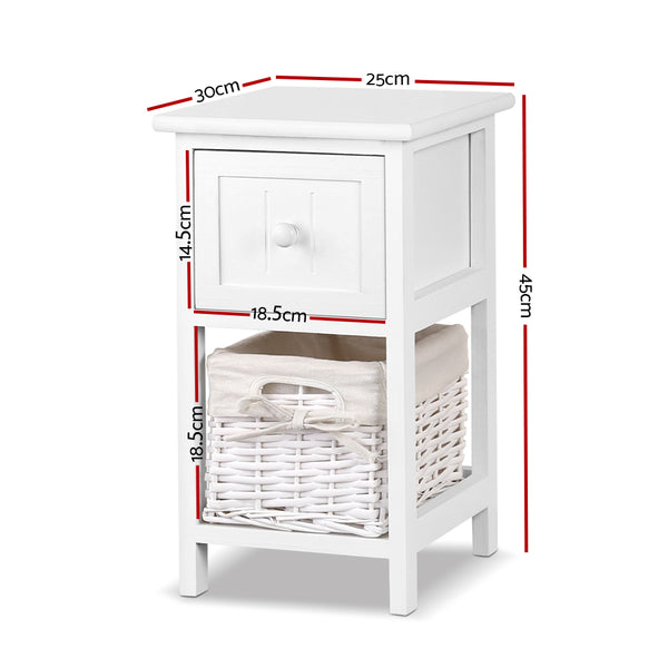 2 PCS Artiss Bedside Table - White freeshipping - Awezingly