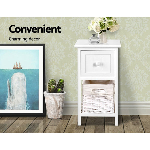 2 PCS Artiss Bedside Table - White freeshipping - Awezingly