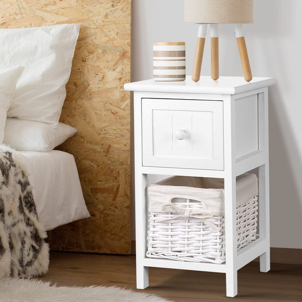 2 PCS Artiss Bedside Table - White freeshipping - Awezingly
