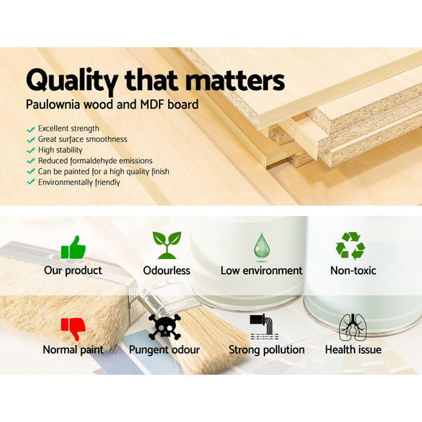 Artiss Bedside Table Nightstand Drawer Storage Cabinet Lamp Side Shelf White Artiss