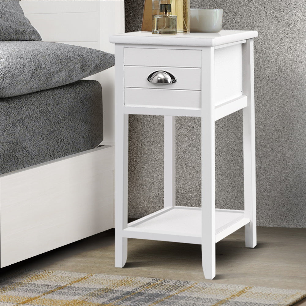 Artiss Bedside Table Nightstand Drawer Storage Cabinet Lamp Side Shelf White Artiss