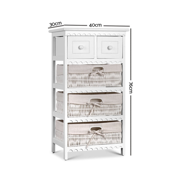 Artiss 3 Basket Storage Drawers - White freeshipping - Awezingly