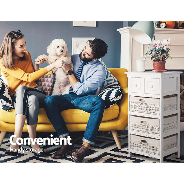 Artiss 3 Basket Storage Drawers - White freeshipping - Awezingly