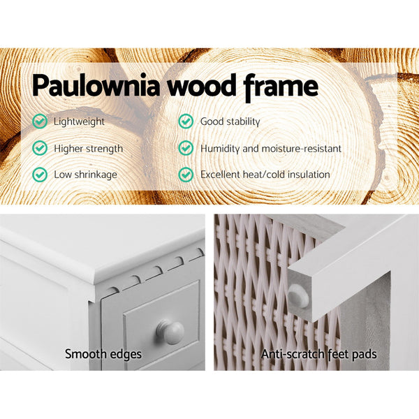 Artiss 3 Basket Storage Drawers - White freeshipping - Awezingly