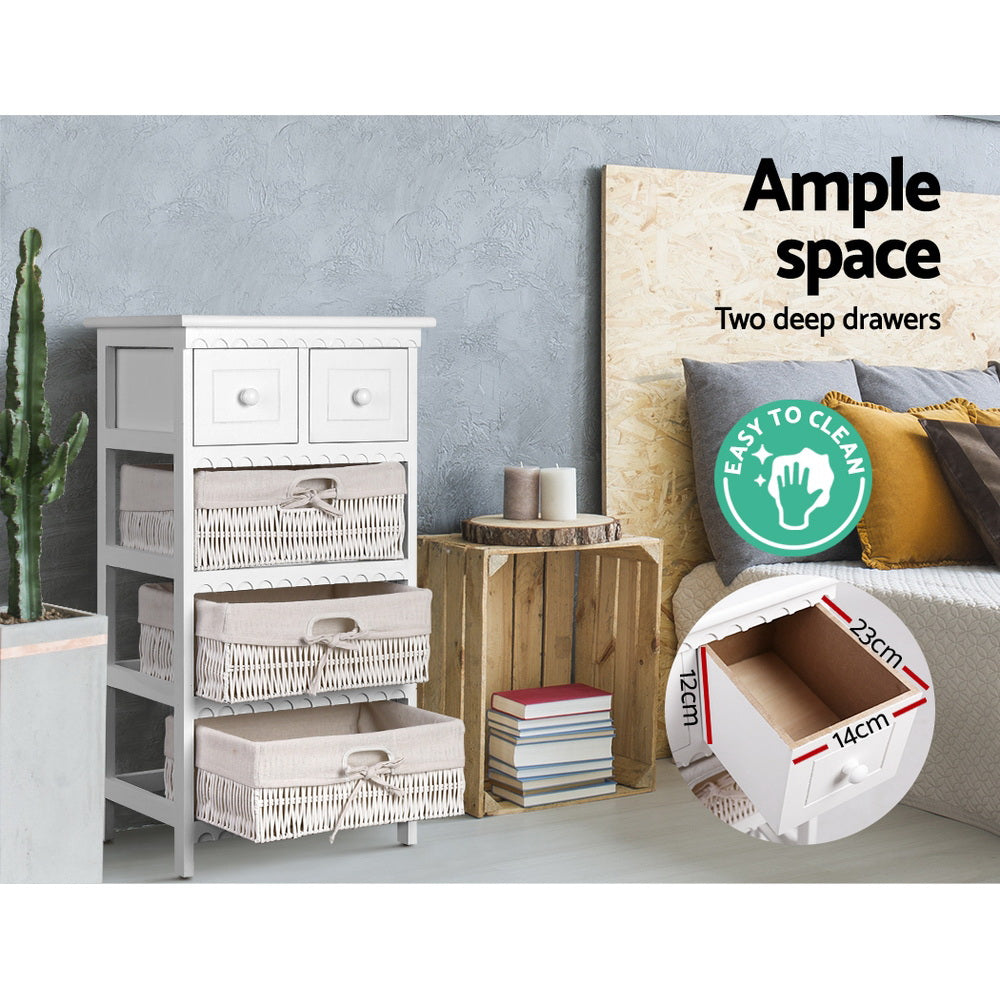 Artiss 3 Basket Storage Drawers - White freeshipping - Awezingly
