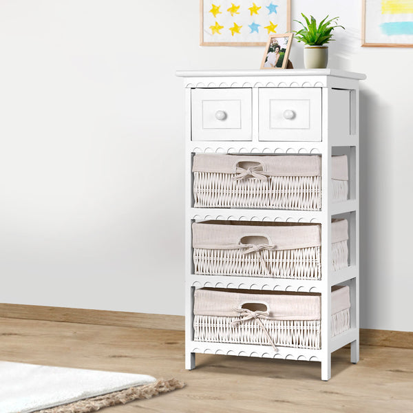 Artiss 3 Basket Storage Drawers - White freeshipping - Awezingly