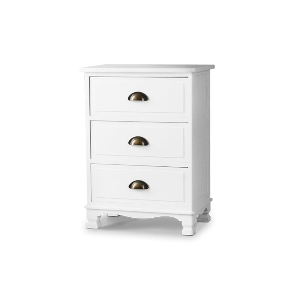 Artiss Vintage Bedside Table Chest Storage Cabinet Nightstand White freeshipping - Awezingly