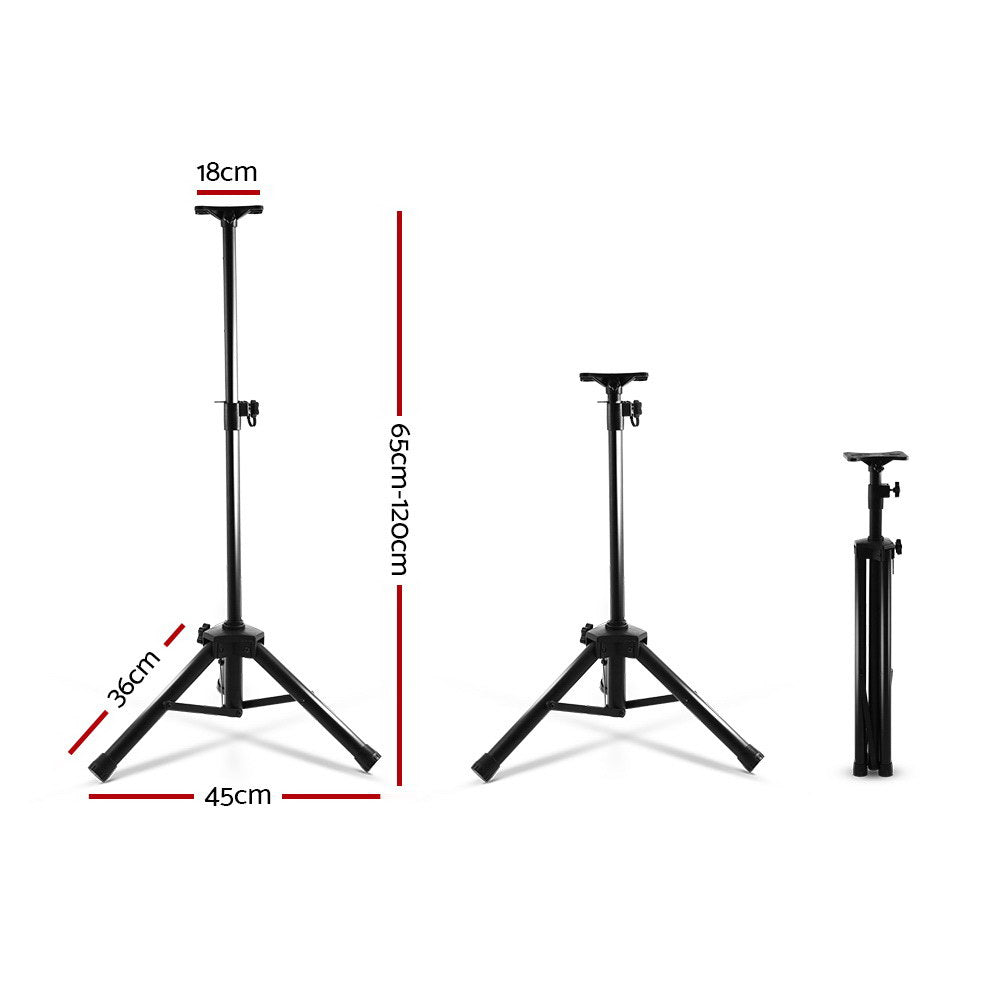 Set of 2 Adjustable 120CM Speaker Stand - Black Does not apply