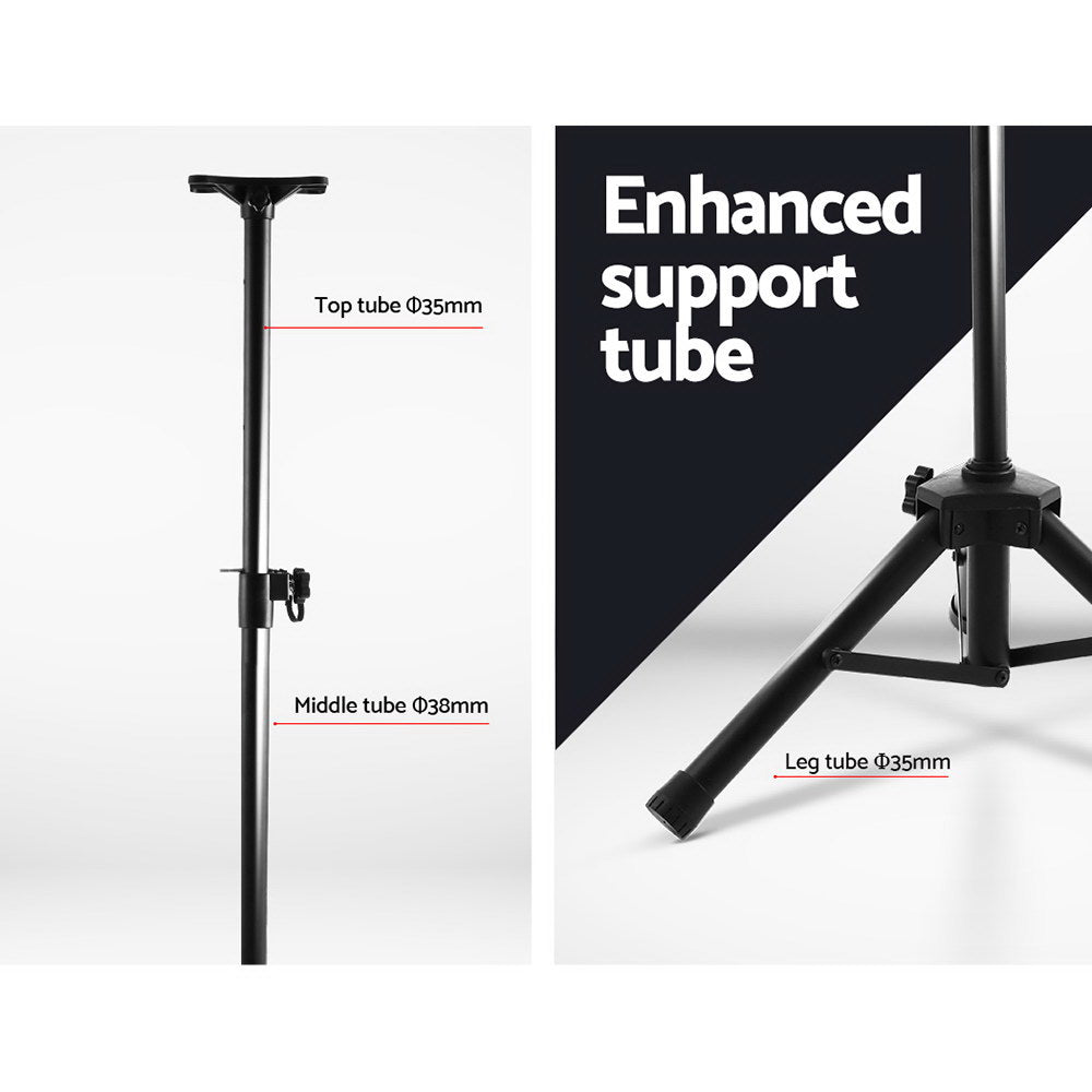 Set of 2 Adjustable 120CM Speaker Stand - Black Does not apply