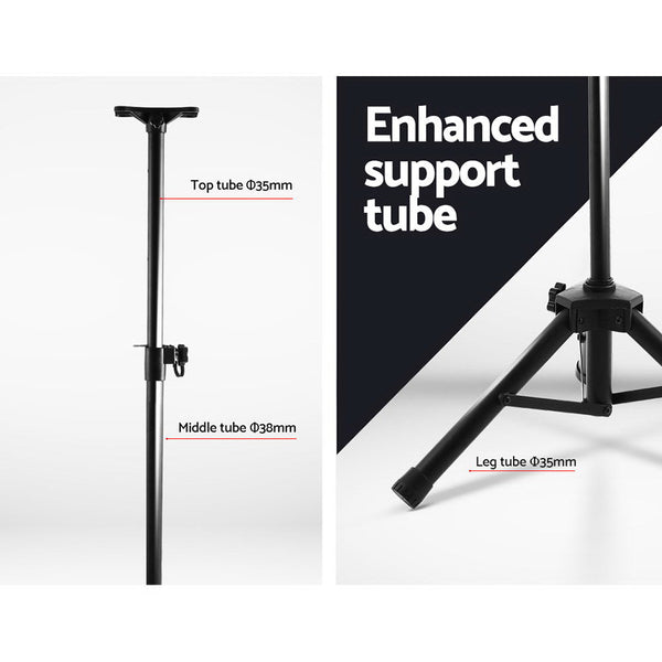Set of 2 Adjustable 120CM Speaker Stand - Black Does not apply
