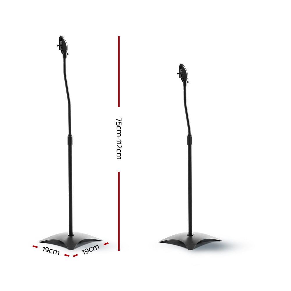 Set of 2 112CM Surround Sound Speaker Stand - Black Does not apply