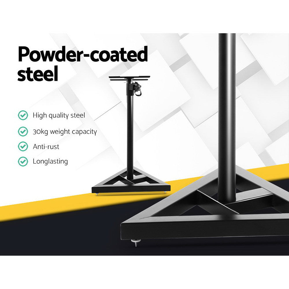 Set of 2 120CM Surround Sound Speaker Stand - Black Does not apply