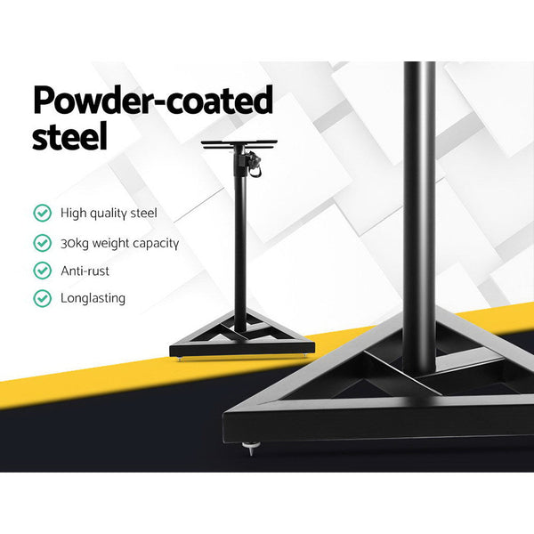 Set of 2 120CM Surround Sound Speaker Stand - Black Does not apply