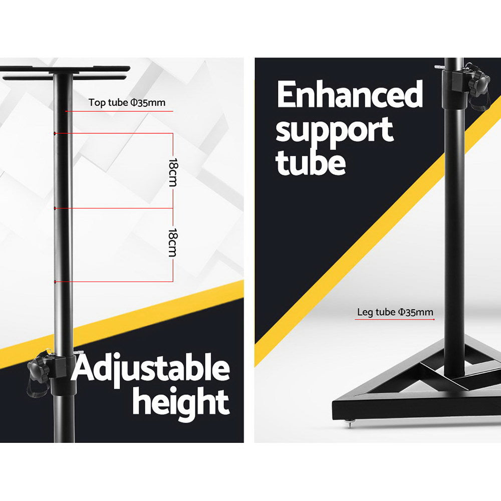 Set of 2 120CM Surround Sound Speaker Stand - Black Does not apply