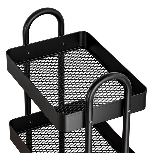 Artiss Storage Trolley Kitchen Cart 4 Tiers Black Artiss
