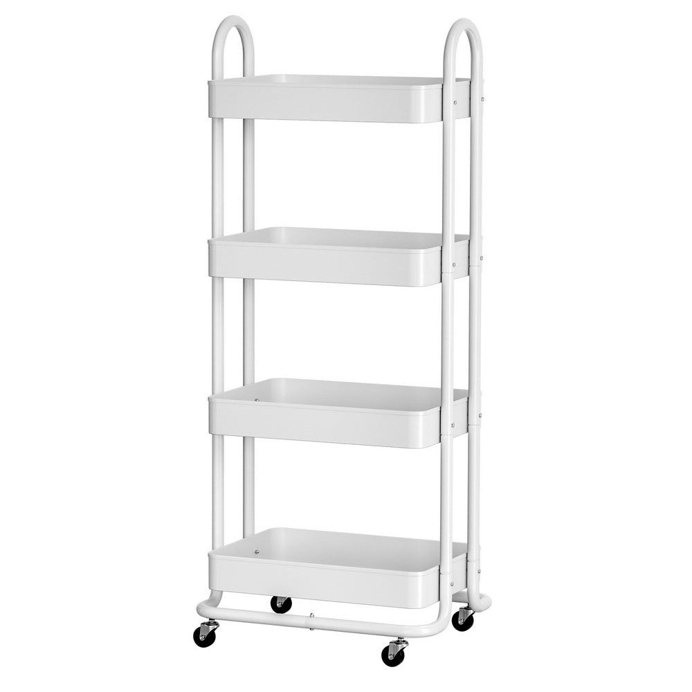 Artiss Storage Trolley Kitchen Cart 4 Tiers White Artiss