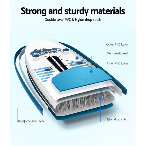 Weisshorn Stand Up Paddle Board Inflatable SUP Surfboard Paddleboard Kayak 10FT Weisshorn