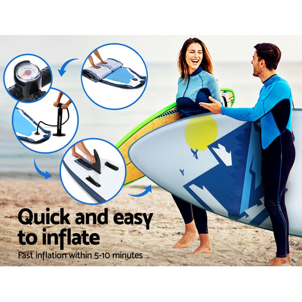 Weisshorn Stand Up Paddle Board Inflatable SUP Surfboard Paddleboard Kayak 10FT Weisshorn