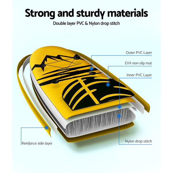 Weisshorn Stand Up Paddle Board Inflatable Kayak SUP Surfboard Paddleboard 10FT Weisshorn