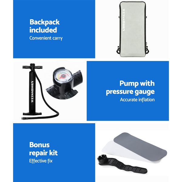 Weisshorn Stand Up Paddle Board Inflatable 11ft SUP Surfboard Paddleboard Kayak Weisshorn