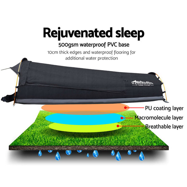 Weisshorn Camping Swags Single Biker Swag Grey Ripstop Canvas freeshipping - Awezingly