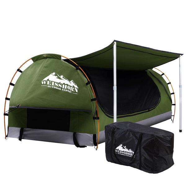 Weisshorn Double Swag Camping Swags Canvas Free Standing Dome Tent Celadon Weisshorn
