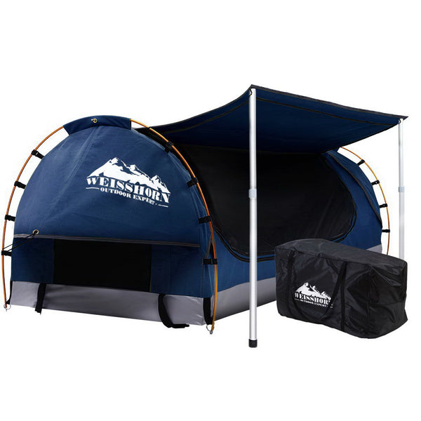 Weisshorn Double Swag Camping Swags Canvas Free Standing Dome Tent Dark Blue freeshipping - Awezingly