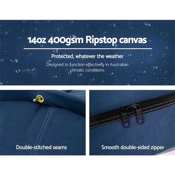 Weisshorn Double Swag Camping Swags Canvas Free Standing Dome Tent Dark Blue freeshipping - Awezingly