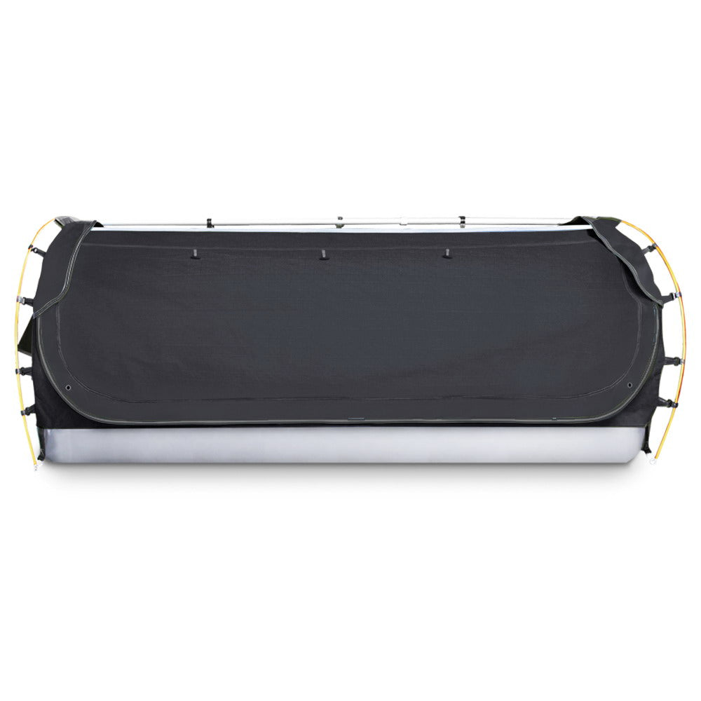 Weisshorn Double Swag Camping Swags Canvas Free Standing Dome Tent Dark Grey with 7CM Mattress freeshipping - Awezingly