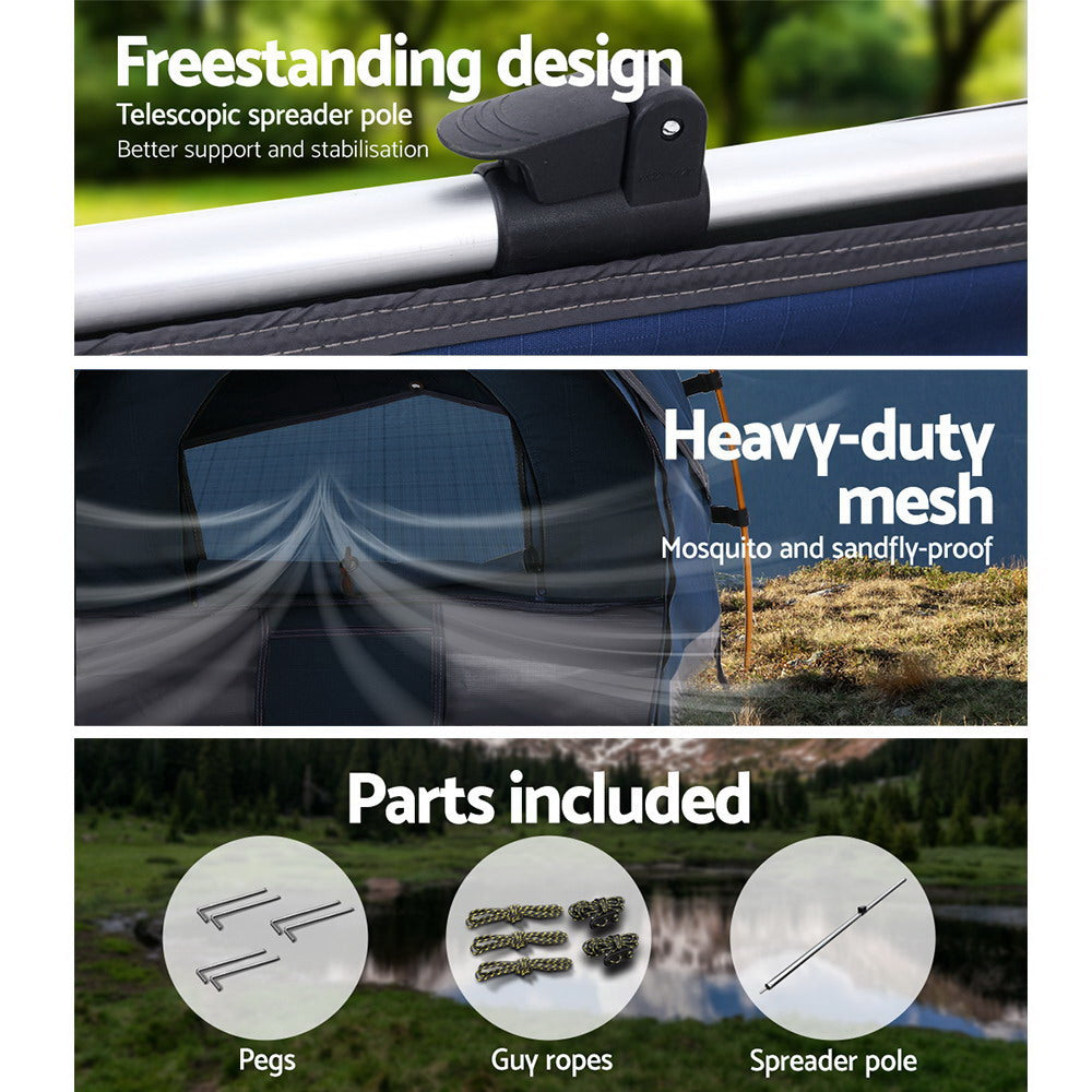 Weisshorn Swag King Single Camping Canvas Free Standing Swags Blue Dome Tent Weisshorn